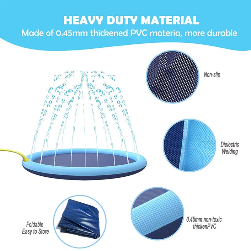Reusable Dog Splash Pad – Interactive Outdoor Water Play Mat for Summer Cooling, Fun & Exercise