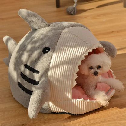 SnuggleShark™ Plush Pet Bed – A Cozy Hideaway with Bite