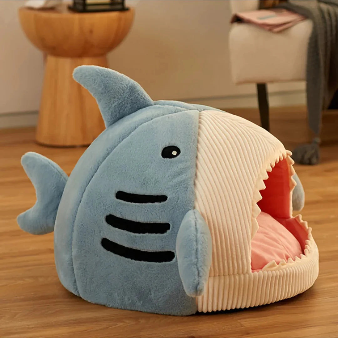 SnuggleShark™ Plush Pet Bed – A Cozy Hideaway with Bite