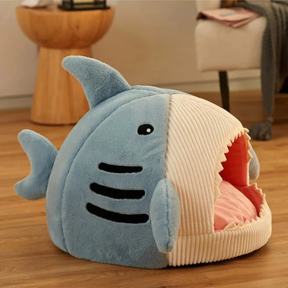 SnuggleShark™ Plush Pet Bed – A Cozy Hideaway with Bite