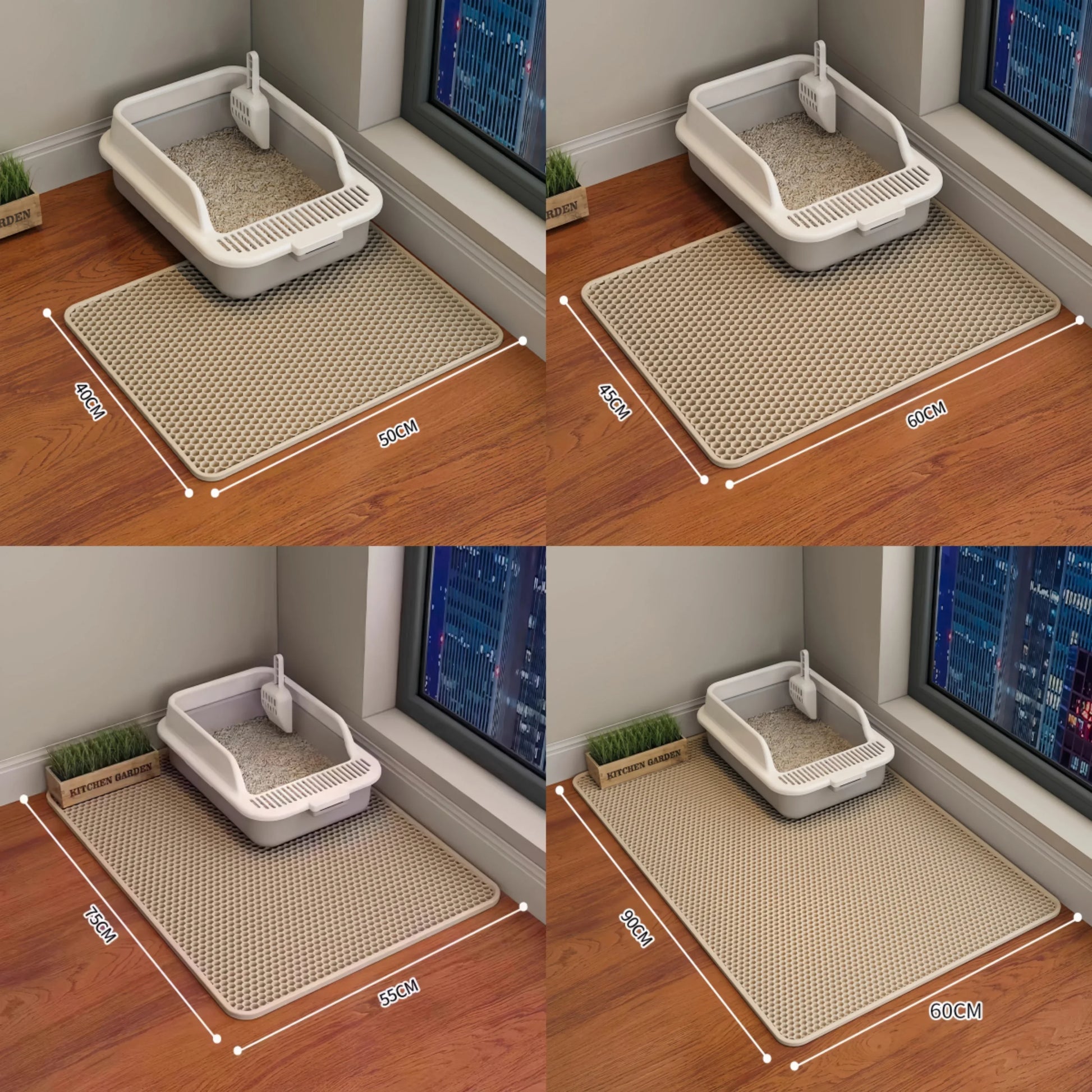Large Double-Layer Waterproof Cat Litter Mat – Non-Slip, Washable Pet Pad for Litter Box Mess Control and Easy Cleaning
