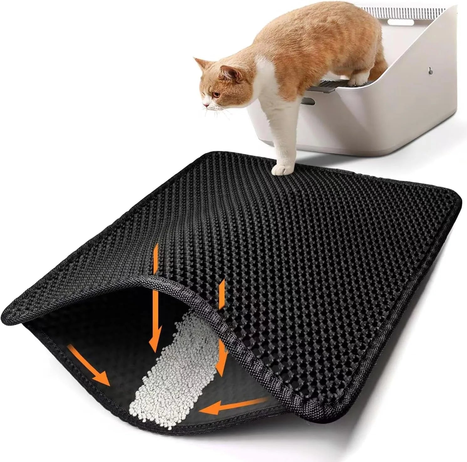 Dual-Layer Waterproof Cat Litter Mat – Non-Slip, Easy Clean Trapping Pad for Mess-Free Floors