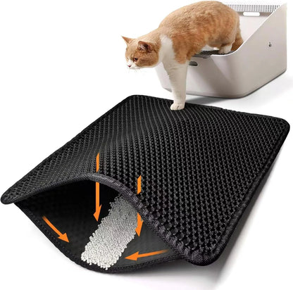 Dual-Layer Waterproof Cat Litter Mat – Non-Slip, Easy Clean Trapping Pad for Mess-Free Floors