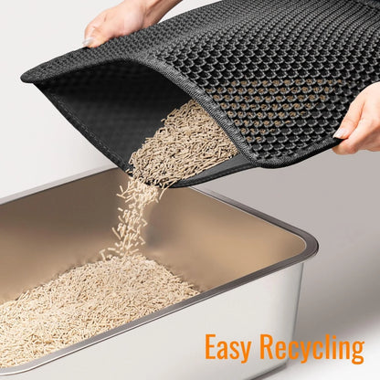 Dual-Layer Waterproof Cat Litter Mat – Non-Slip, Easy Clean Trapping Pad for Mess-Free Floors