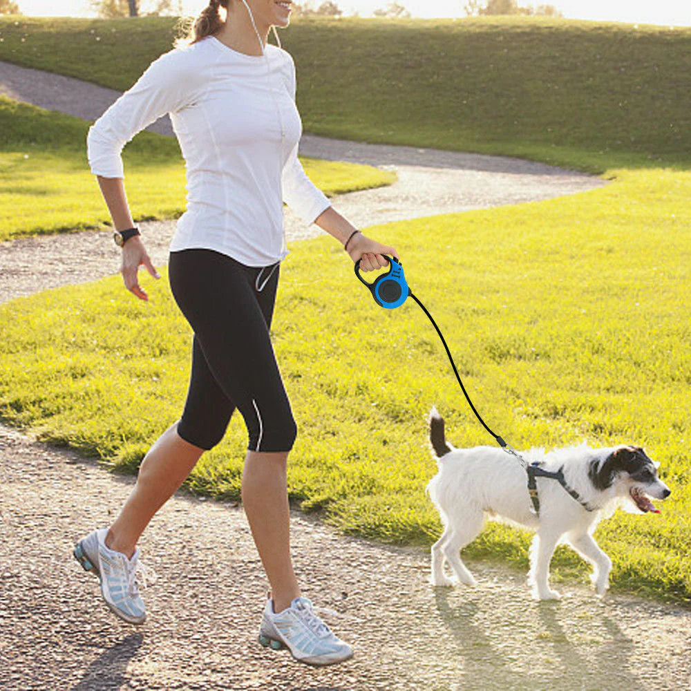 Automatic Retractable Dog Leash with Brake & Lock – Tangle-Free, Dual Size Options, Heavy-Duty Control for Small to Large Pets